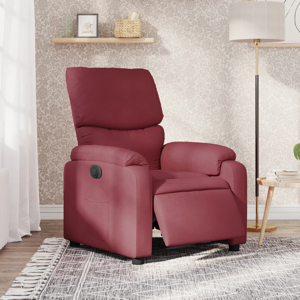 Fauteuil inclinable électrique Rouge bordeaux Tissu