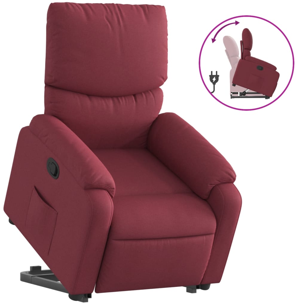 Fauteuil inclinable rouge bordeaux tissu