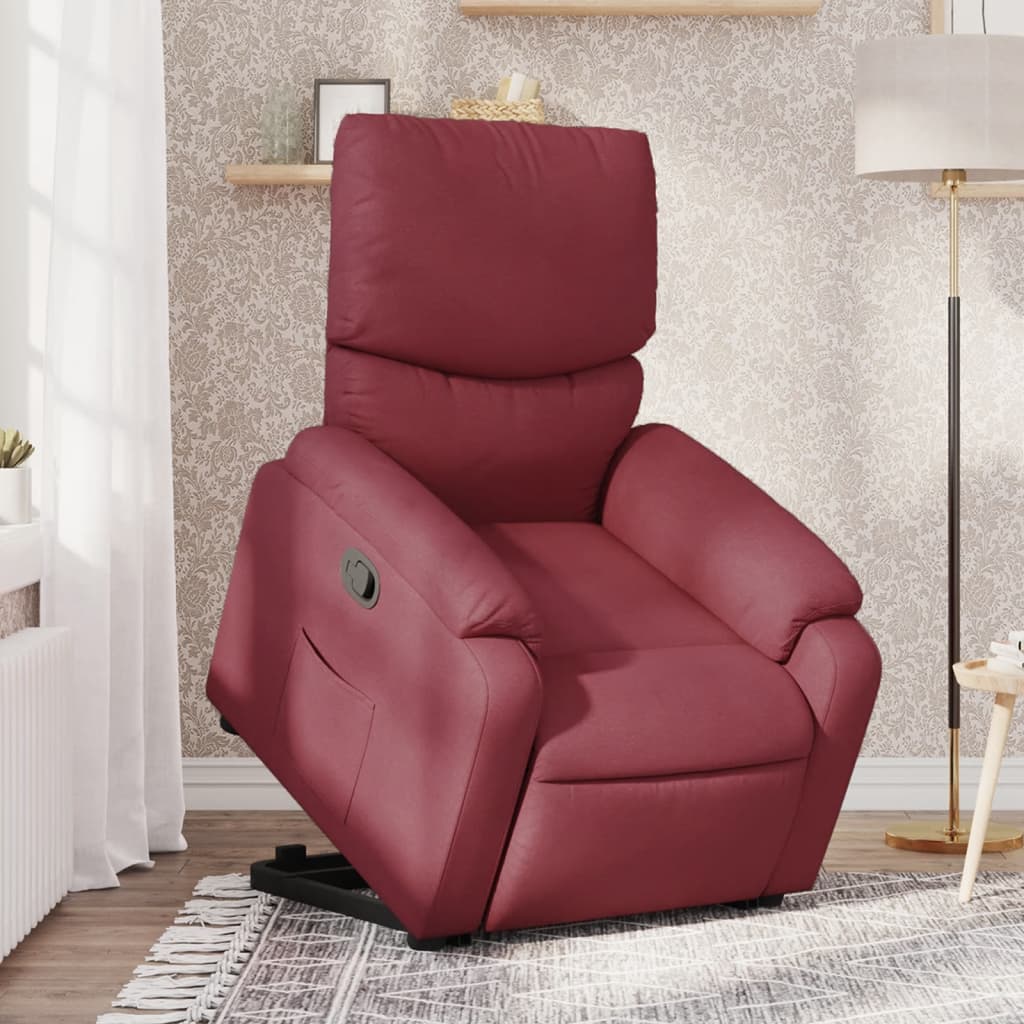 Fauteuil inclinable rouge bordeaux tissu