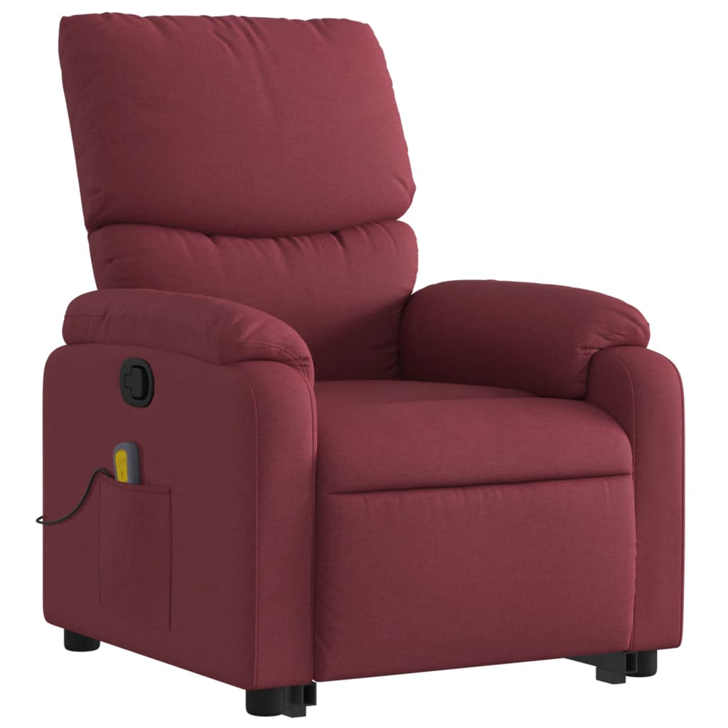 Fauteuil inclinable de massage Rouge bordeaux Tissu