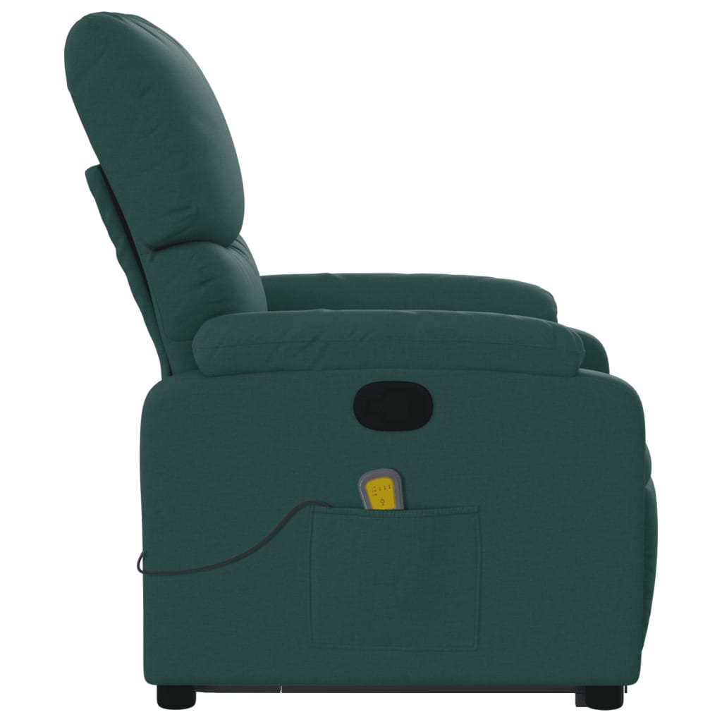 Fauteuil inclinable de massage Vert foncé Tissu