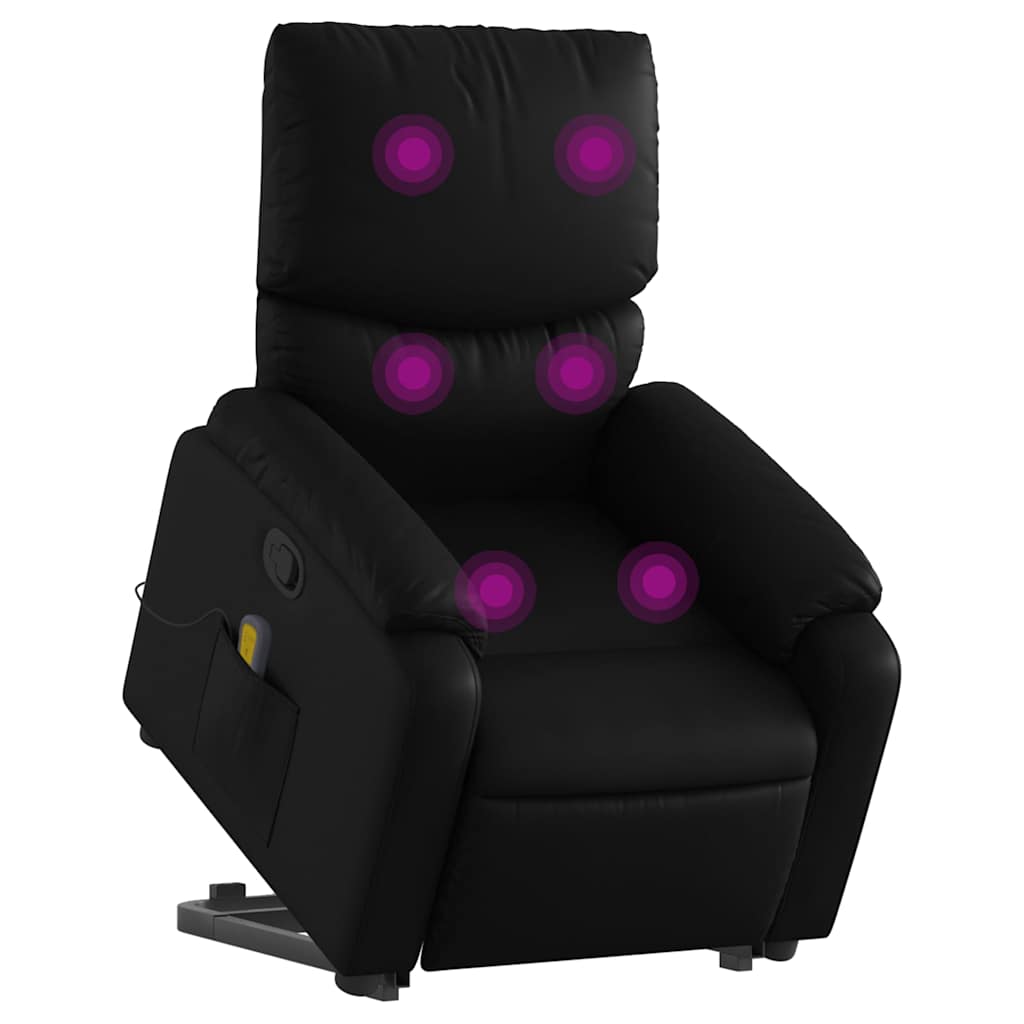 Fauteuil inclinable de massage Noir Similicuir