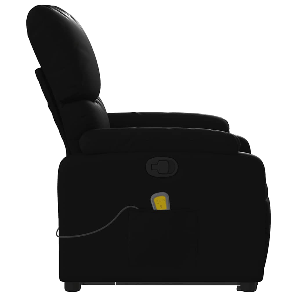 Fauteuil inclinable de massage Noir Similicuir