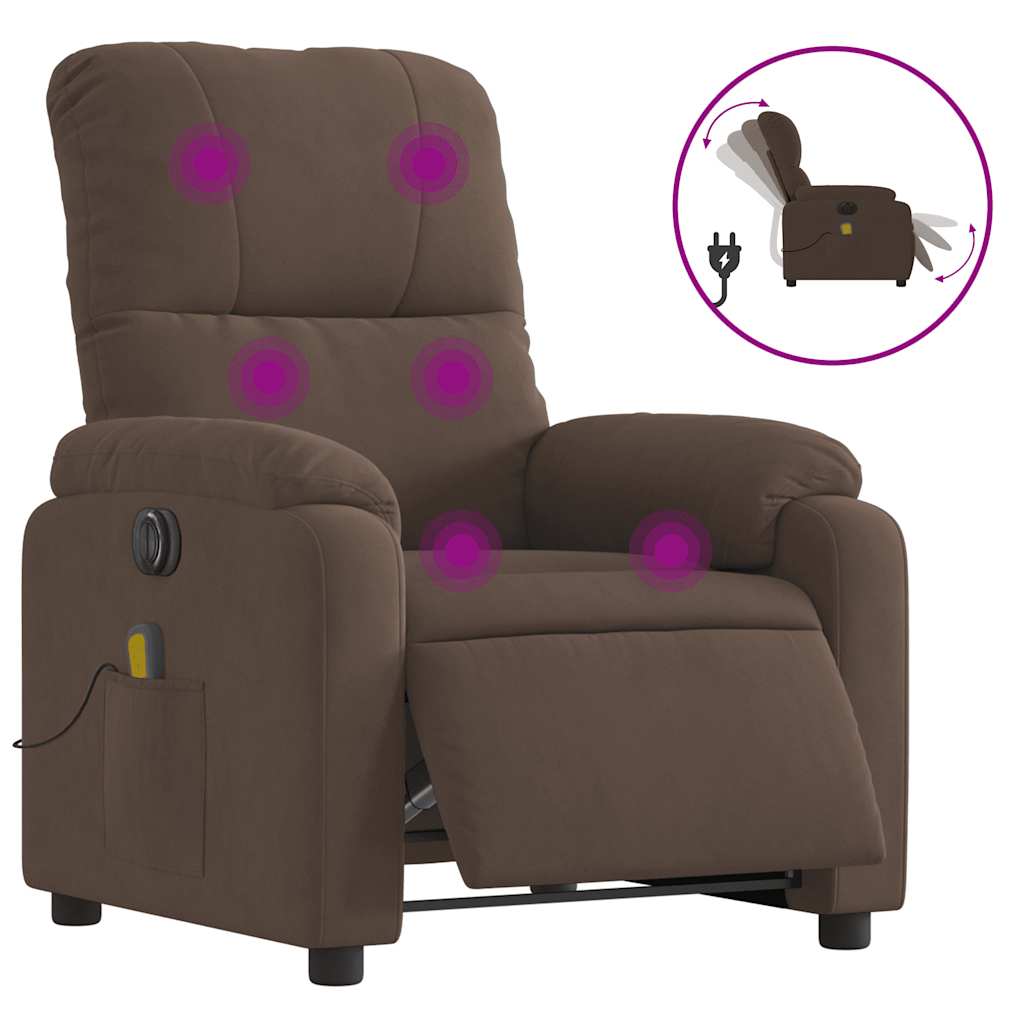 Fauteuil inclinable de massage électrique marron