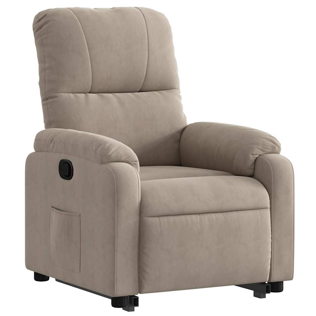 Fauteuil inclinable taupe tissu microfibre