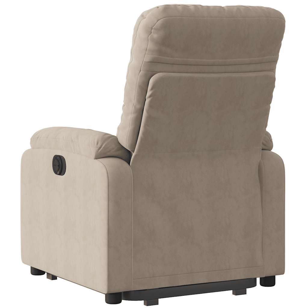 Fauteuil inclinable taupe tissu microfibre