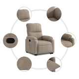 Fauteuil inclinable taupe tissu microfibre