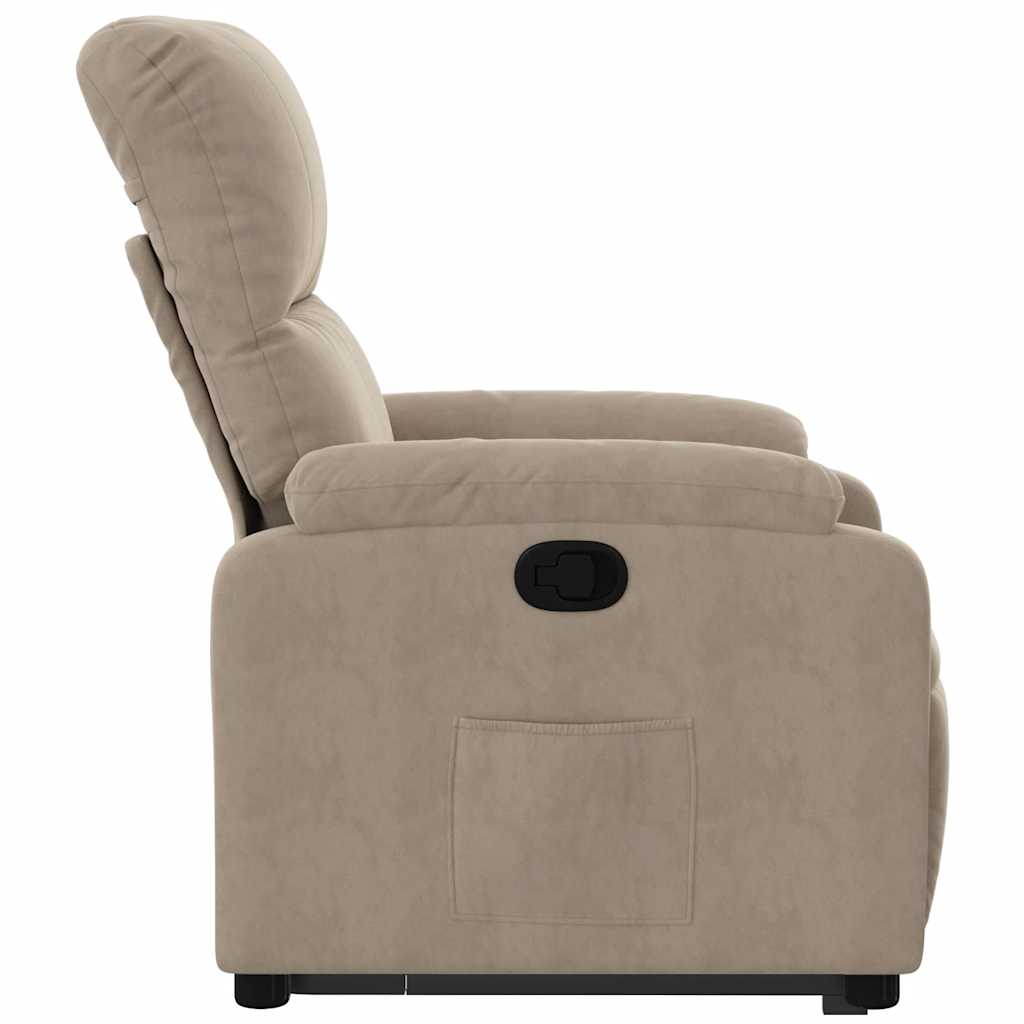 Fauteuil inclinable taupe tissu microfibre