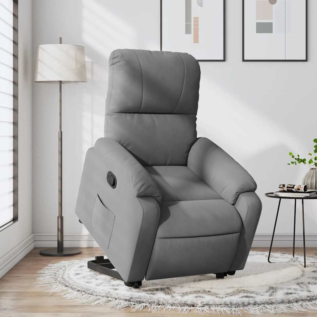 Fauteuil inclinable gris foncé tissu microfibre