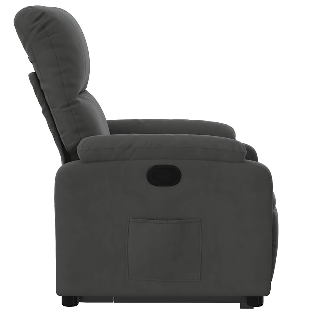 Fauteuil inclinable gris foncé tissu microfibre