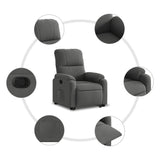 Fauteuil inclinable gris foncé tissu microfibre