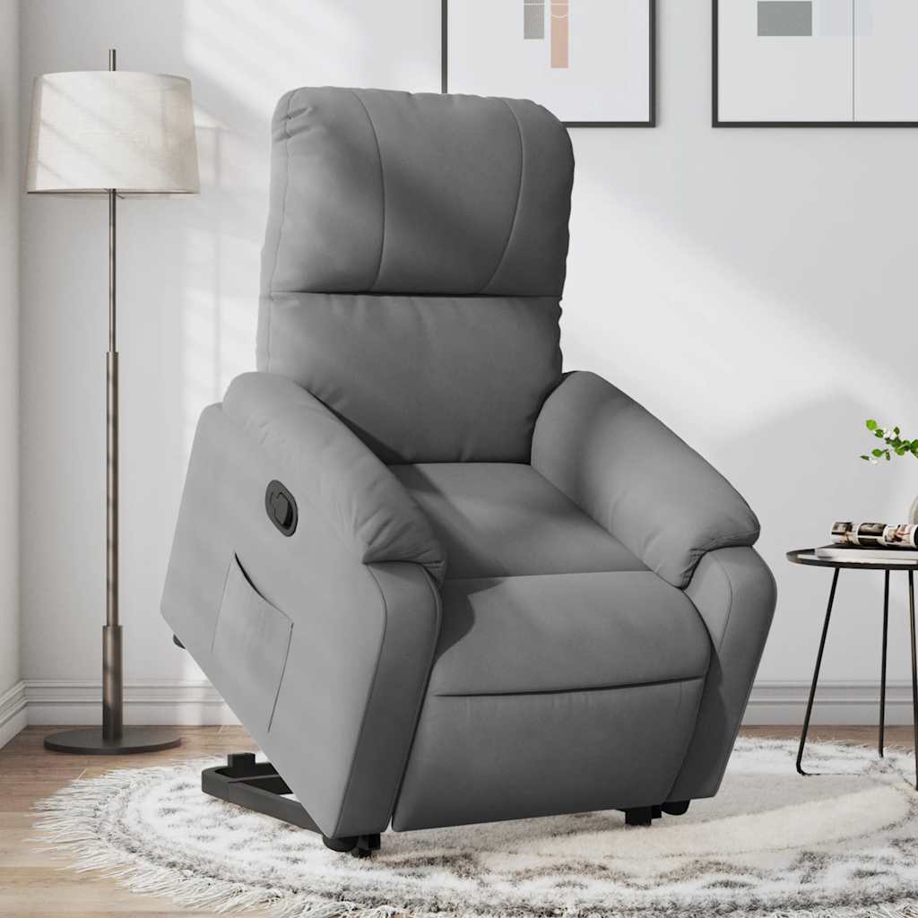 Fauteuil inclinable gris foncé tissu microfibre