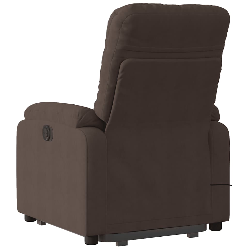 Fauteuil inclinable de massage marron tissu microfibre