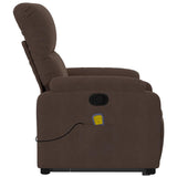 Fauteuil inclinable de massage marron tissu microfibre