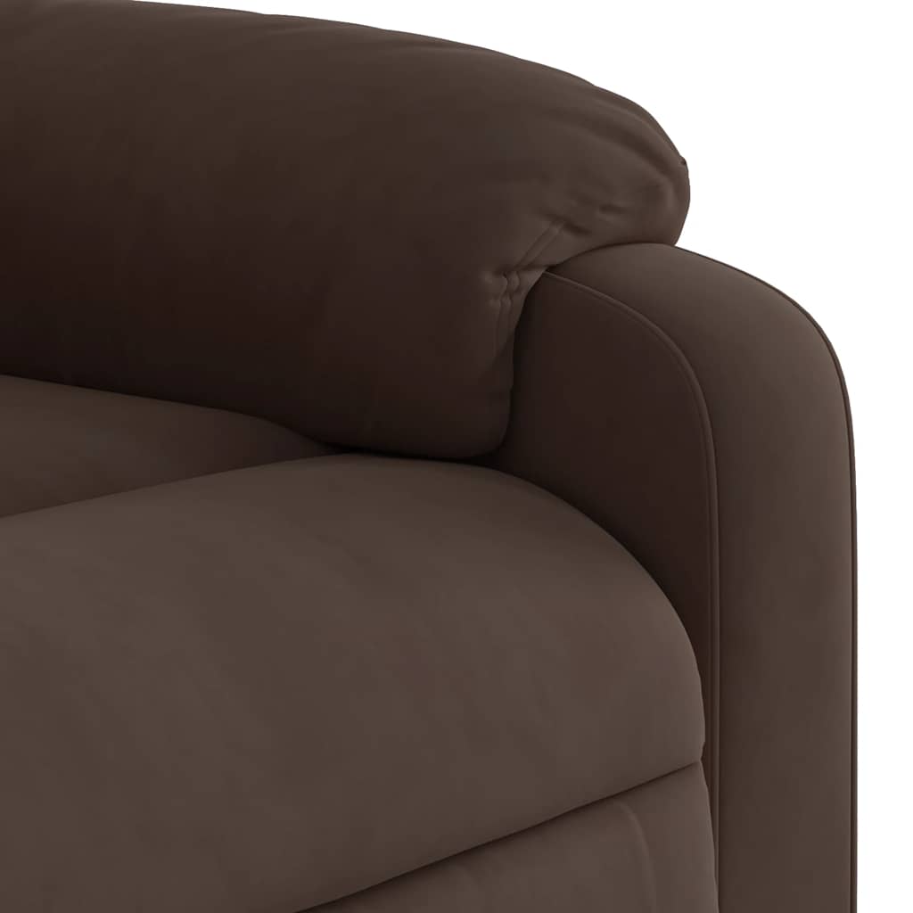 Fauteuil inclinable de massage marron tissu microfibre