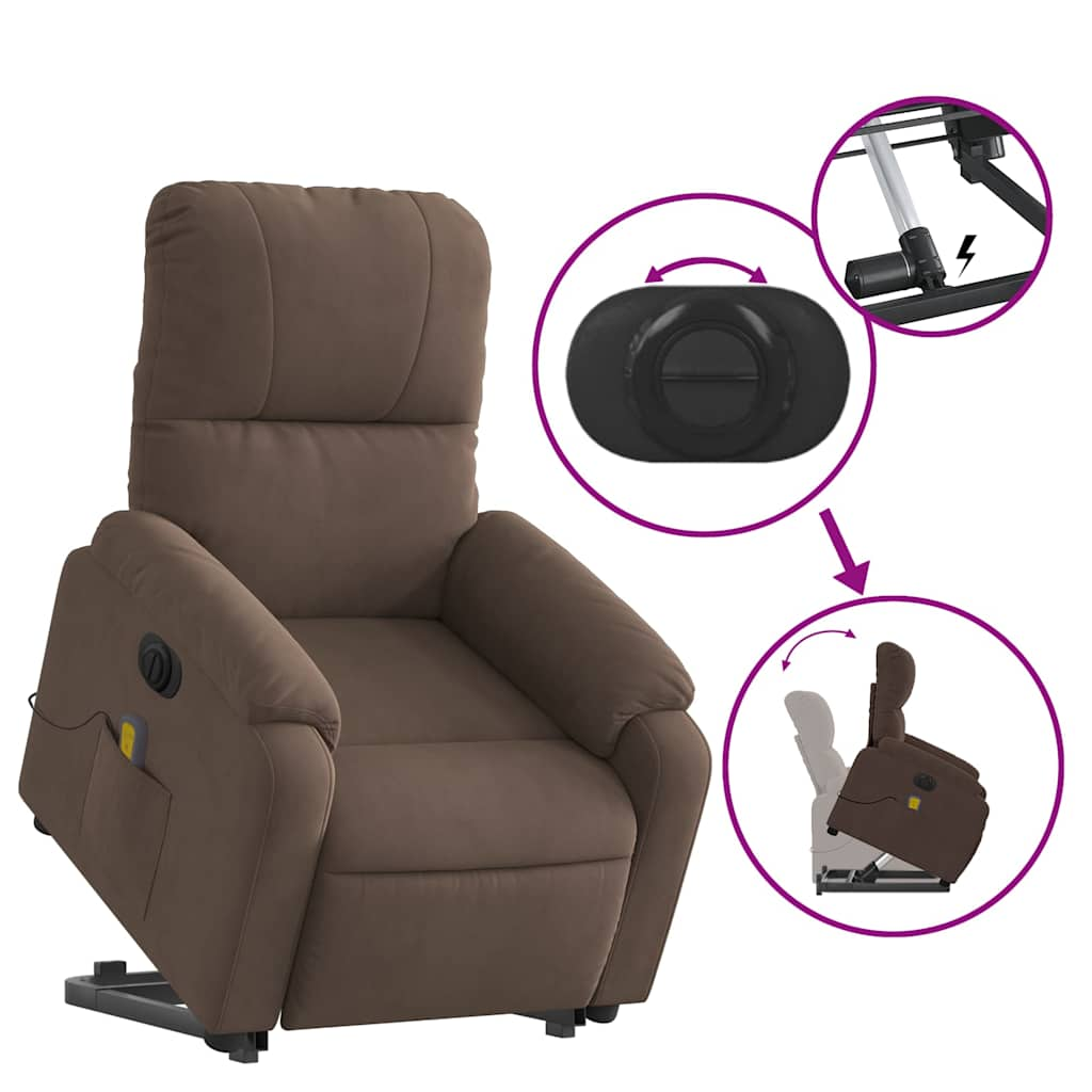 Fauteuil inclinable de massage électrique marron