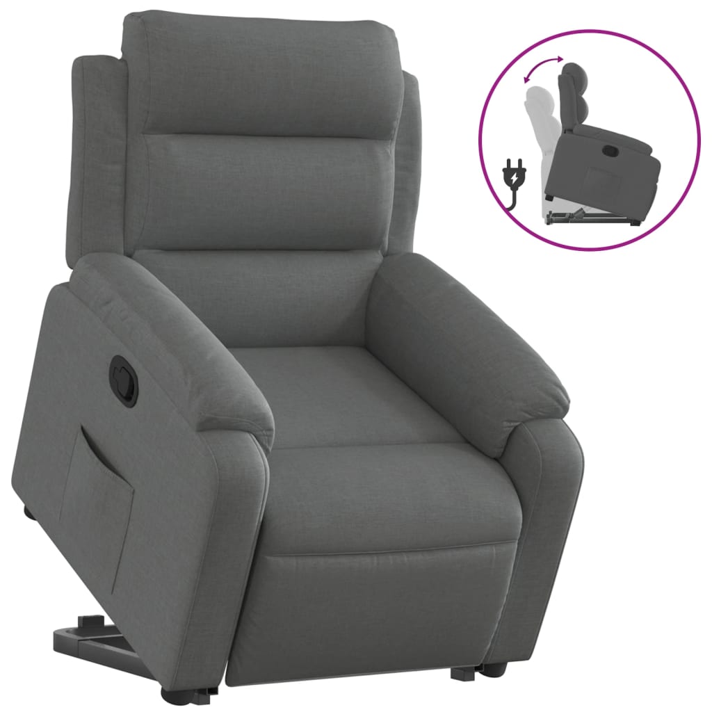 Fauteuil inclinable Gris foncé Tissu