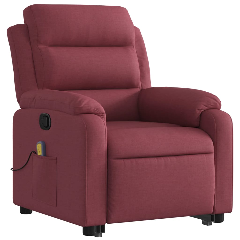 Fauteuil inclinable de massage Rouge bordeaux Tissu