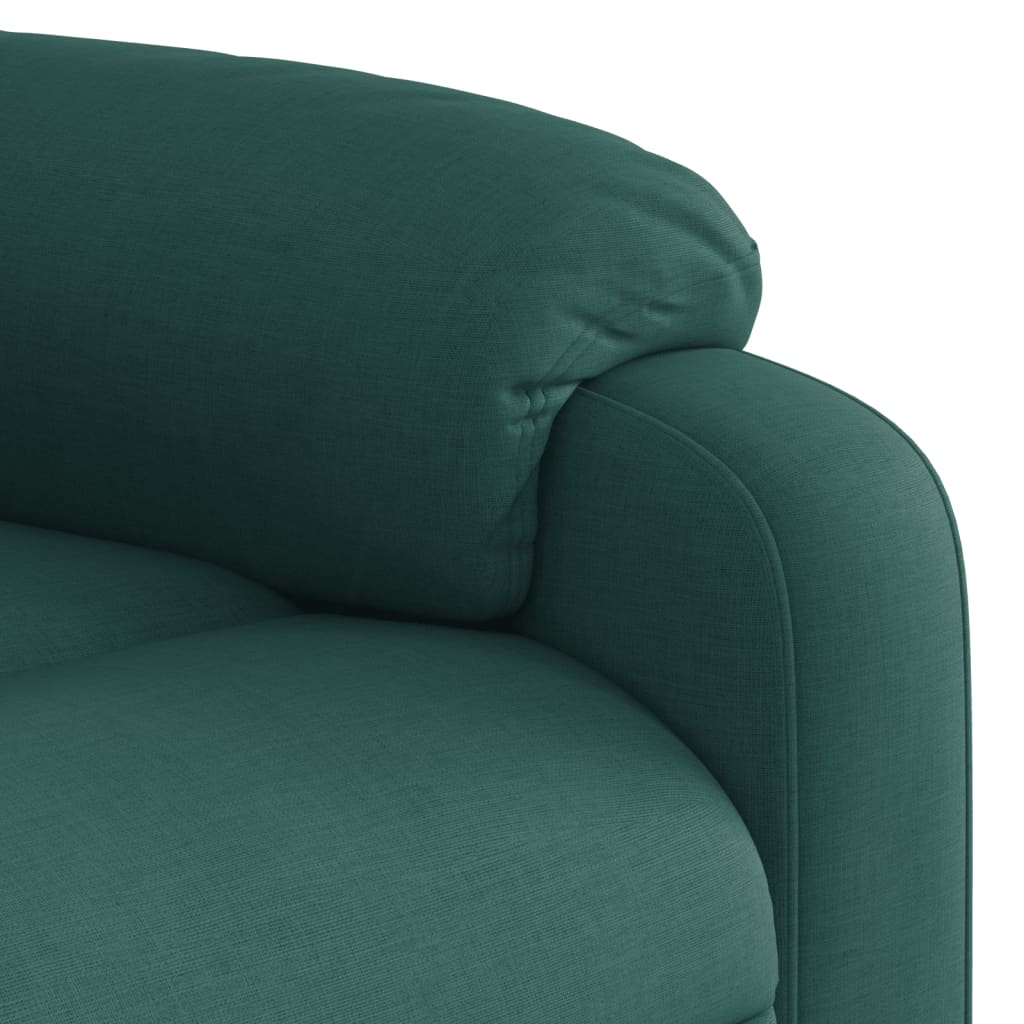 Fauteuil inclinable de massage Vert foncé Tissu