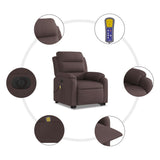 Fauteuil inclinable de massage électrique Marron foncé Tissu