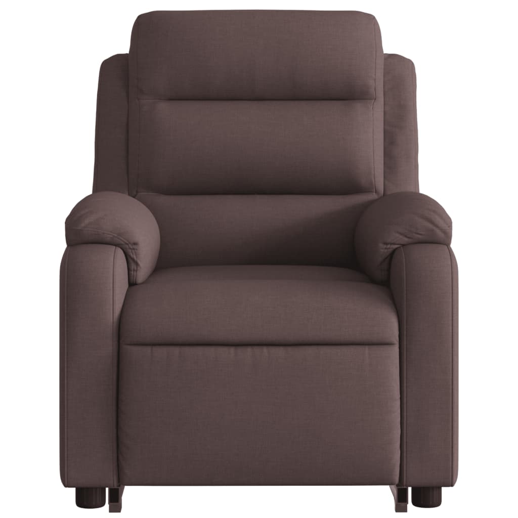 Fauteuil inclinable de massage électrique Marron foncé Tissu