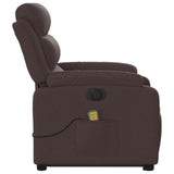 Fauteuil inclinable de massage électrique Marron foncé Tissu