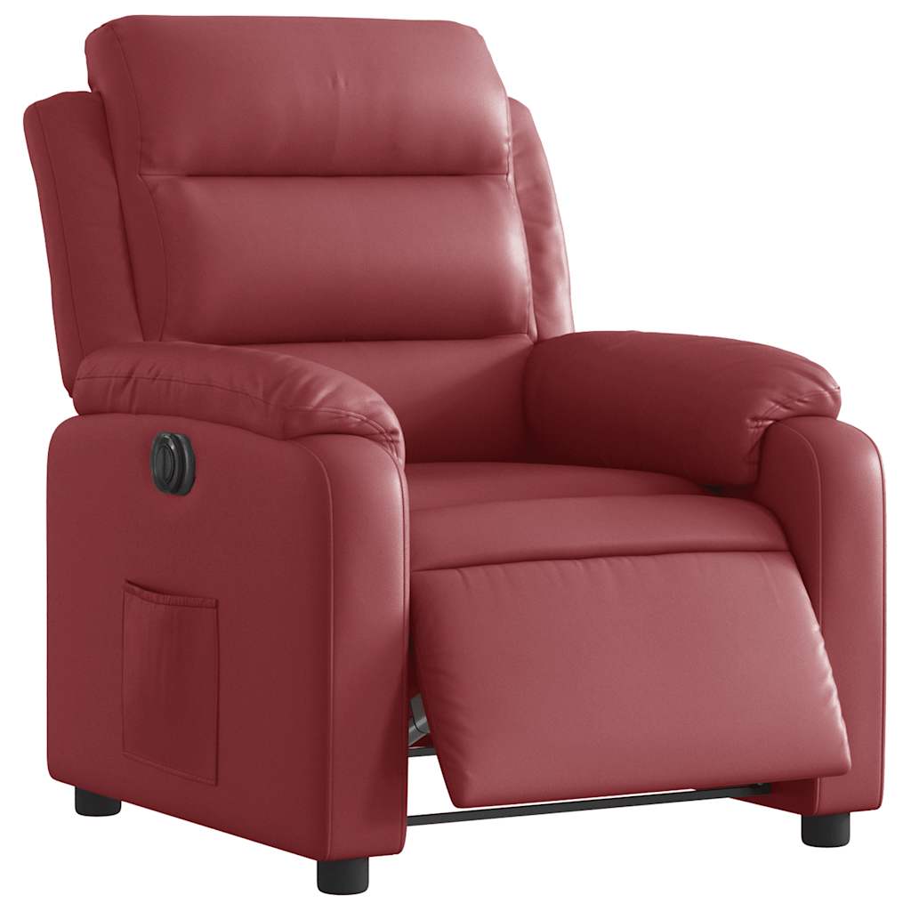 Fauteuil inclinable électrique Rouge bordeaux Similicuir