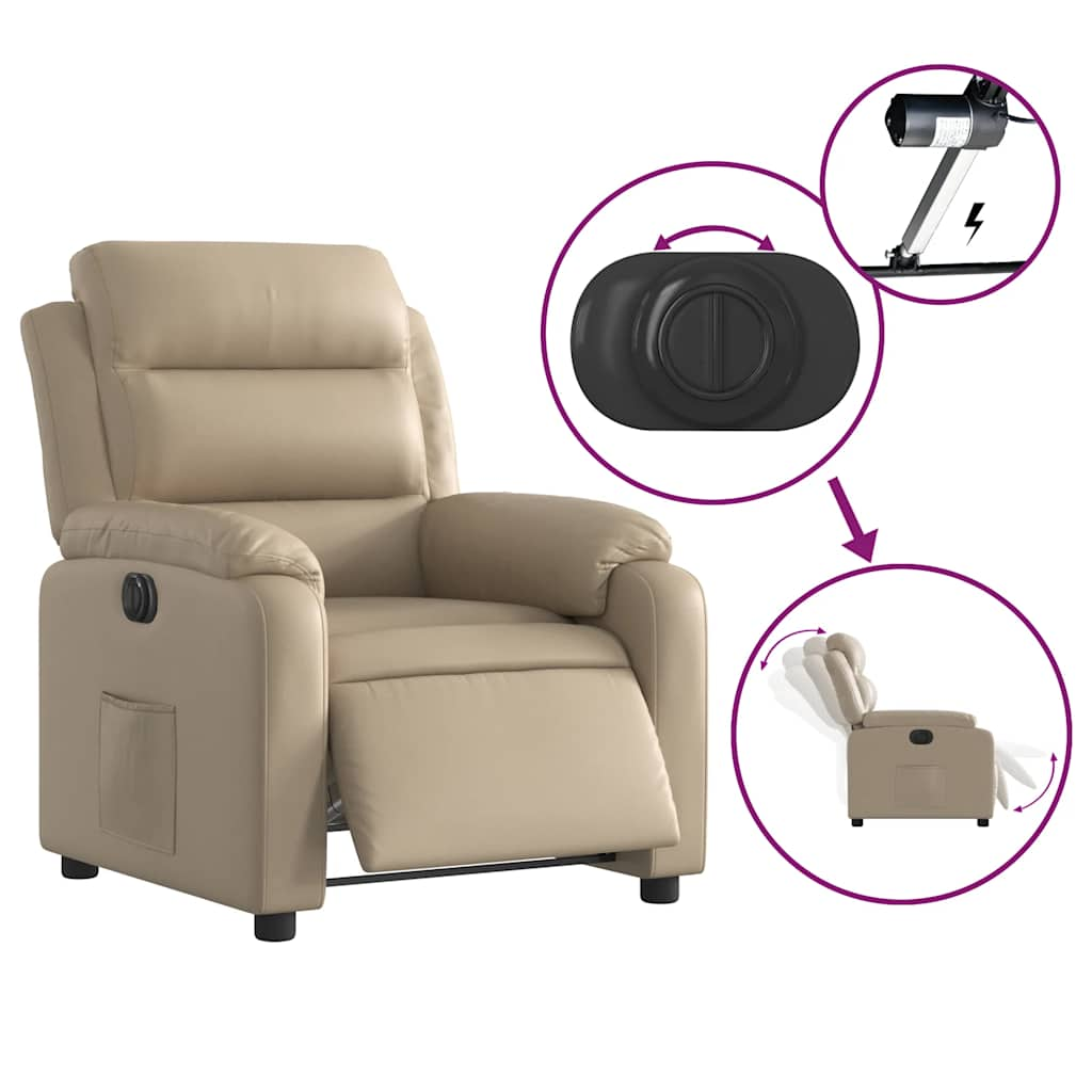 Fauteuil inclinable électrique Cappuccino Similicuir