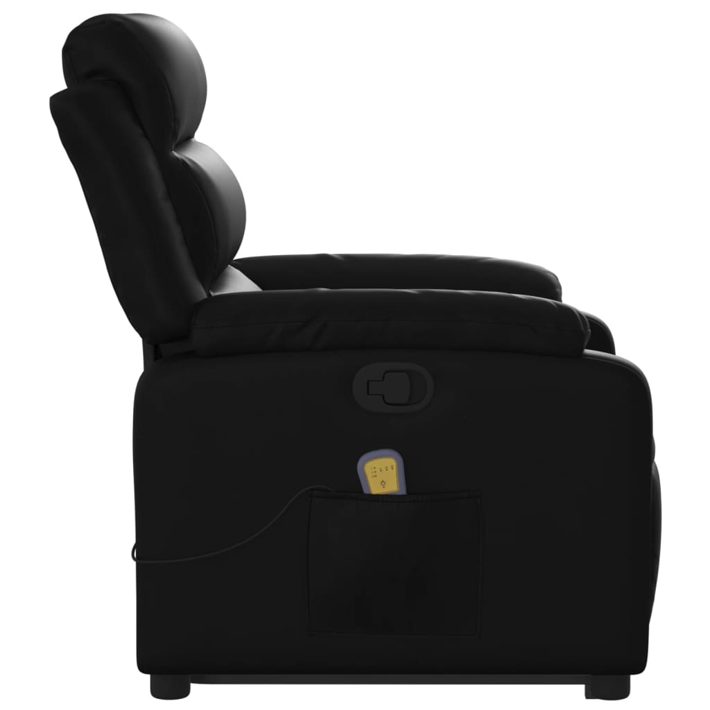 Fauteuil inclinable de massage Noir Similicuir