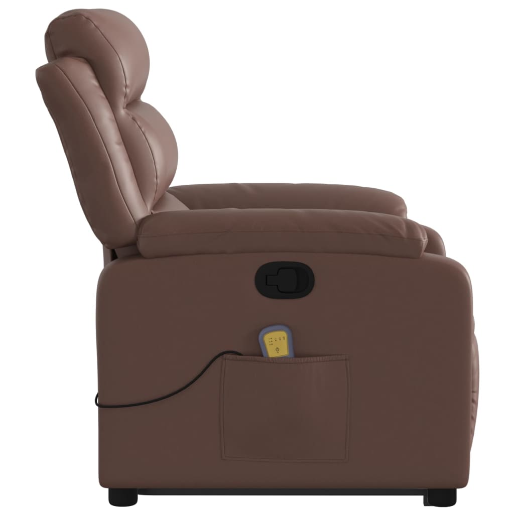 Fauteuil inclinable de massage Marron Similicuir