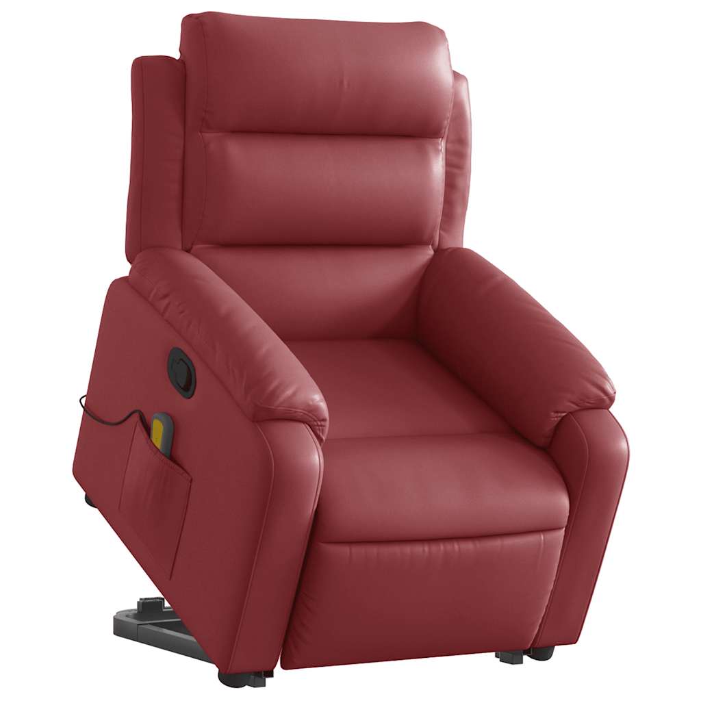 Fauteuil inclinable de massage Rouge bordeaux Similicuir