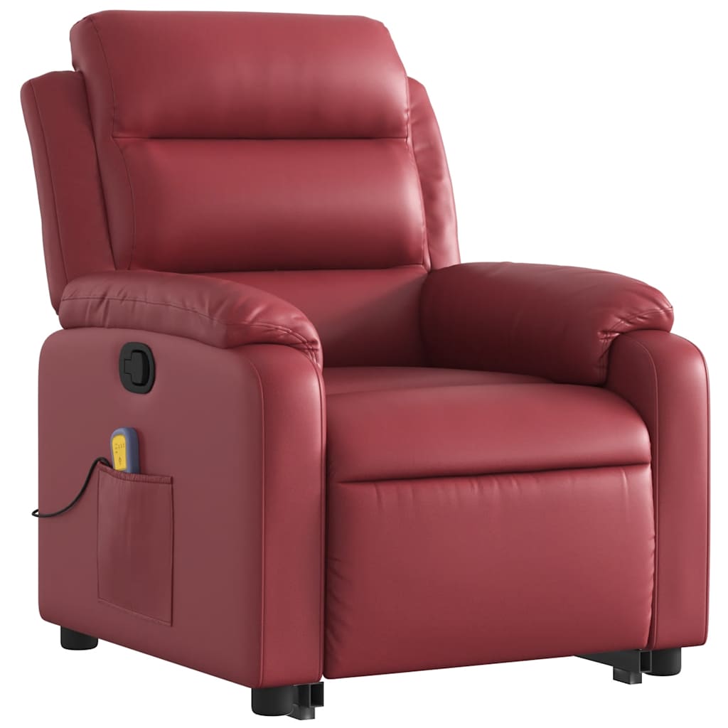 Fauteuil inclinable de massage Rouge bordeaux Similicuir