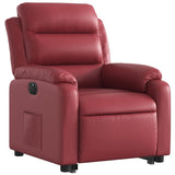 Fauteuil inclinable électrique rouge bordeaux similicuir