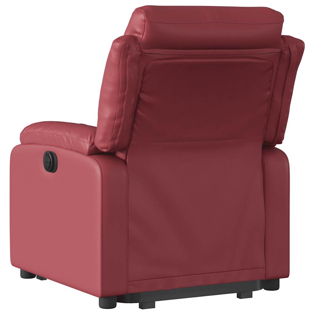 Fauteuil inclinable électrique rouge bordeaux similicuir