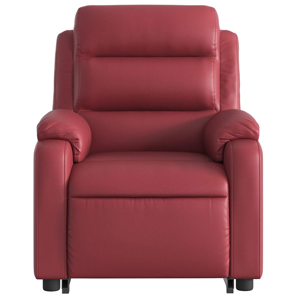 Fauteuil inclinable électrique rouge bordeaux similicuir