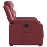 Fauteuil inclinable électrique rouge bordeaux similicuir