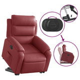 Fauteuil inclinable électrique rouge bordeaux similicuir