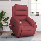 Fauteuil inclinable électrique rouge bordeaux similicuir