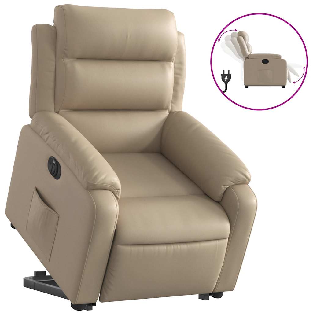 Fauteuil inclinable électrique cappuccino similicuir