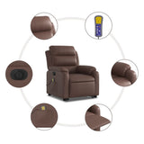 Fauteuil inclinable de massage électrique marron similicuir