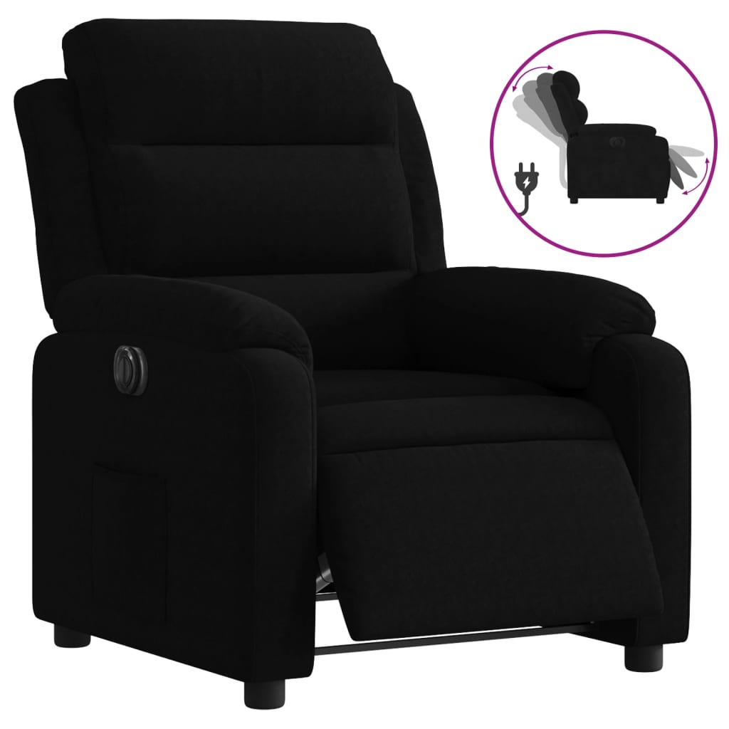 Fauteuil inclinable électrique noir velours