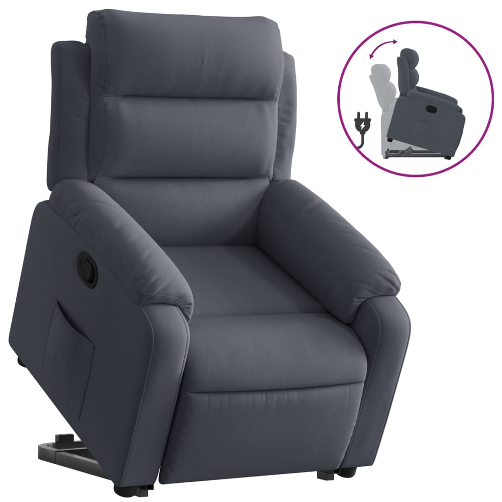 Fauteuil inclinable Gris foncé Velours