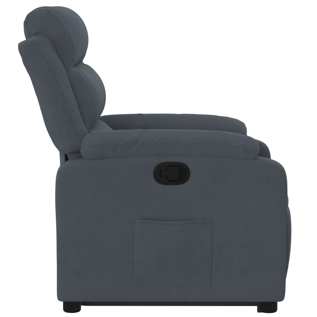 Fauteuil inclinable Gris foncé Velours