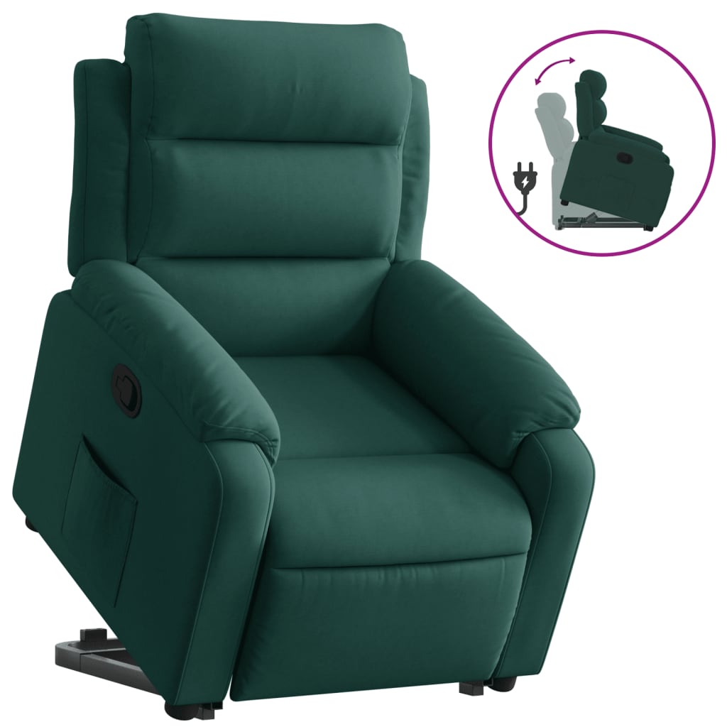 Fauteuil inclinable Vert foncé Velours