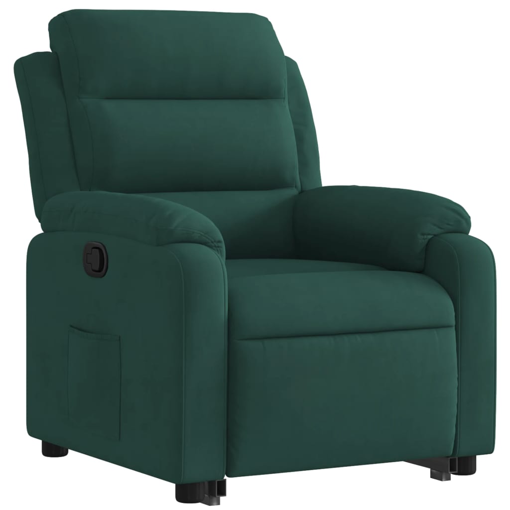 Fauteuil inclinable Vert foncé Velours