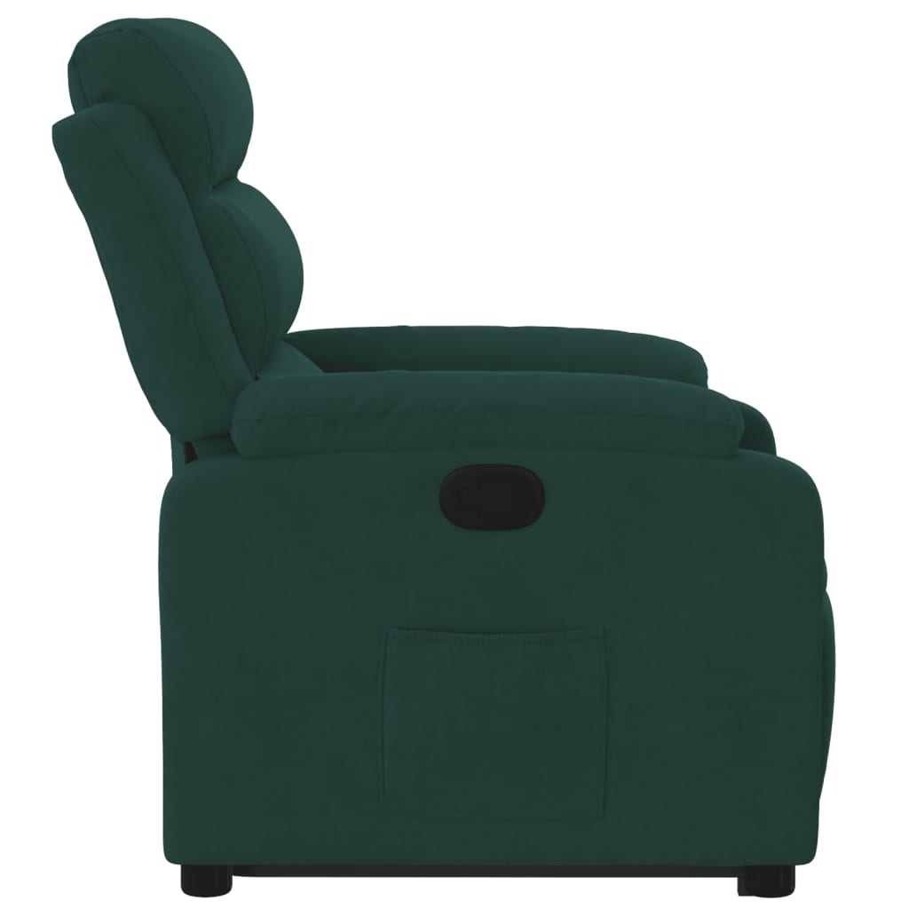 Fauteuil inclinable Vert foncé Velours