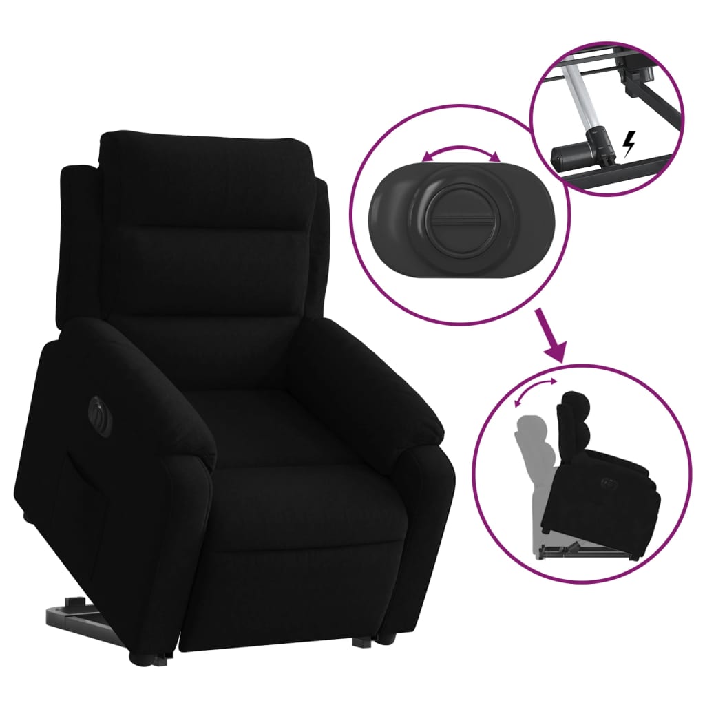 Fauteuil inclinable électrique noir velours