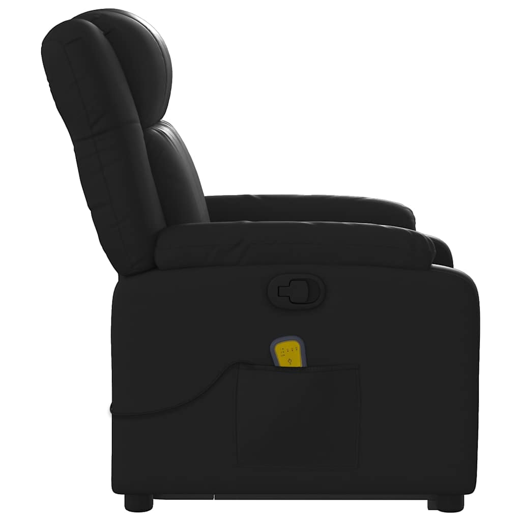 Fauteuil inclinable de massage Noir Similicuir