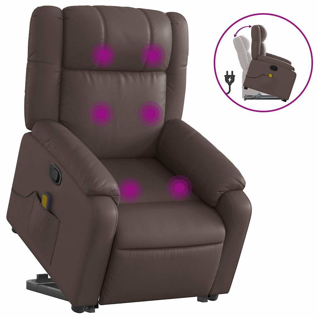 Fauteuil inclinable de massage Marron Similicuir