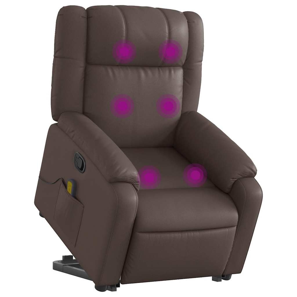 Fauteuil inclinable de massage Marron Similicuir